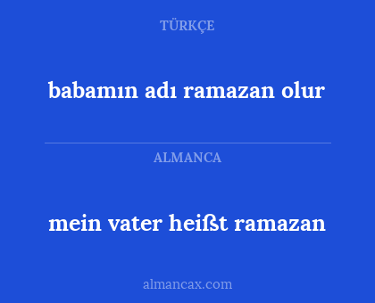 babamın adı ramazan olur - mein vater heißt ramazan
