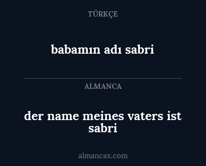 babamın adı sabri - der name meines vaters ist sabri