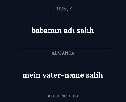 babamın adı salih - mein vater-name salih