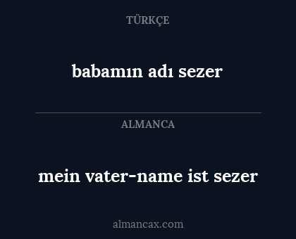 babamın adı sezer - mein vater-name ist sezer