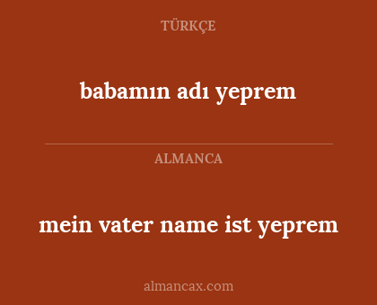 babamın adı yeprem - mein vater name ist yeprem