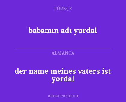 babamın adı yurdal - der name meines vaters ist yordal