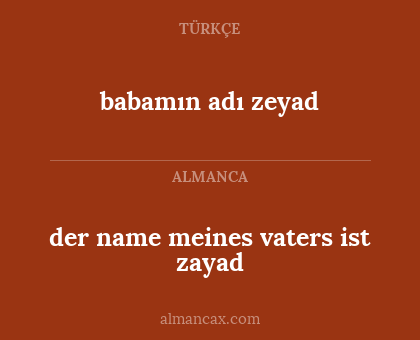 babamın adı zeyad - der name meines vaters ist zayad