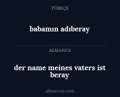 babamın adıberay - der name meines vaters ist beray