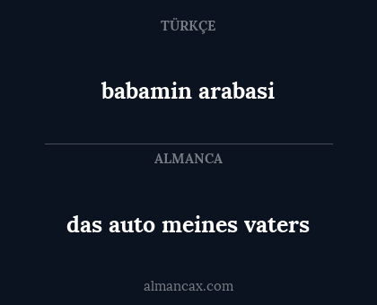 das auto meines vaters - babamin arabasi