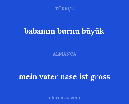 mein vater nase ist gross - babamın burnu büyük