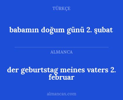 babamın doğum günü 2. şubat - der geburtstag meines vaters 2. februar