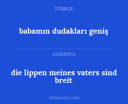 die lippen meines vaters sind breit - babamın dudakları geniş