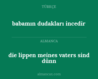 babamın dudakları incedir - die lippen meines vaters sind dünn