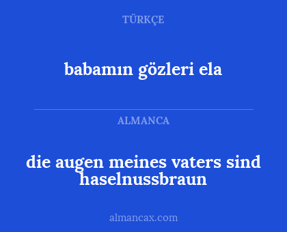 die augen meines vaters sind haselnussbraun - babamın gözleri ela