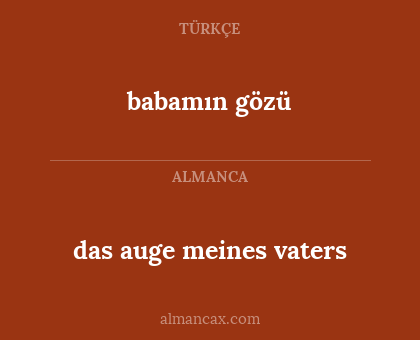 babamın gözü - das auge meines vaters