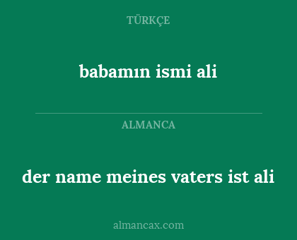 babamın ismi ali - der name meines vaters ist ali