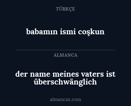 babamın ismi coşkun - der name meines vaters ist überschwänglich