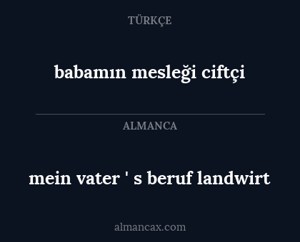 babamın mesleği ciftçi - mein vater ' s beruf landwirt