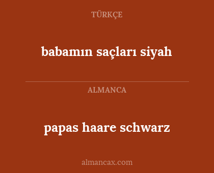 papas haare schwarz - babamın saçları siyah