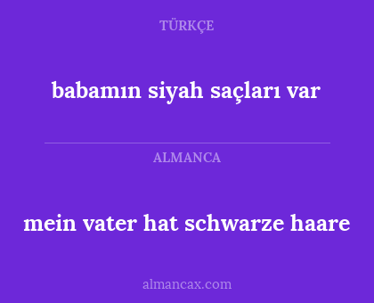babamın siyah saçları var - mein vater hat schwarze haare