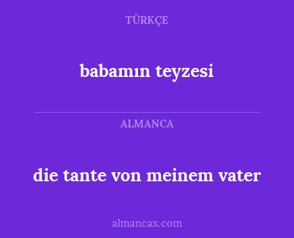 babamın teyzesi - die tante von meinem vater
