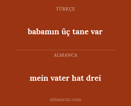 babamın üç tane var - mein vater hat drei