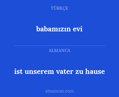 babamızın evi - ist unserem vater zu hause
