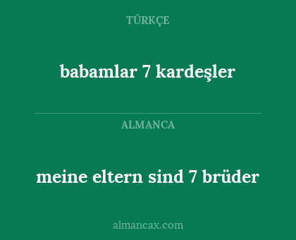 babamlar 7 kardeşler - meine eltern sind 7 brüder