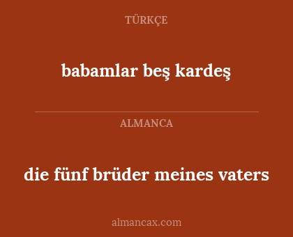 die fünf brüder meines vaters - babamlar beş kardeş