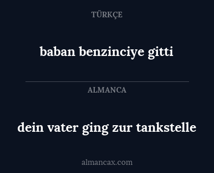 baban benzinciye gitti - dein vater ging zur tankstelle