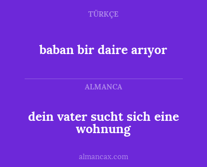 dein vater sucht sich eine wohnung - baban bir daire arıyor