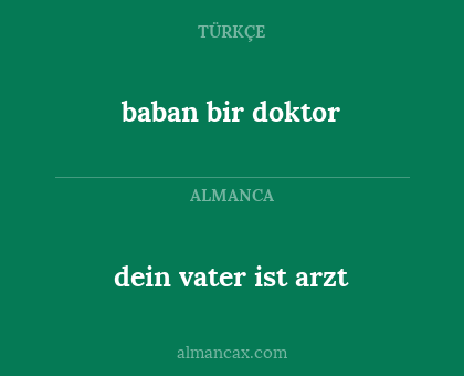 baban bir doktor - dein vater ist arzt