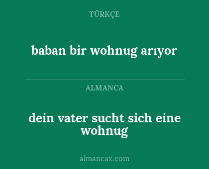 dein vater sucht sich eine wohnug - baban bir wohnug arıyor