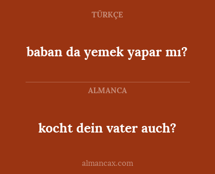 baban da yemek yapar mı? - kocht dein vater auch?