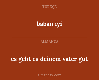 baban iyi - es geht es deinem vater gut