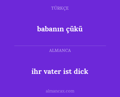 babanın çükü - ihr vater ist dick