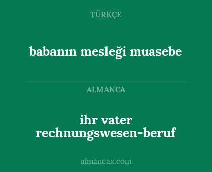 ihr vater rechnungswesen-beruf - babanın mesleği muasebe