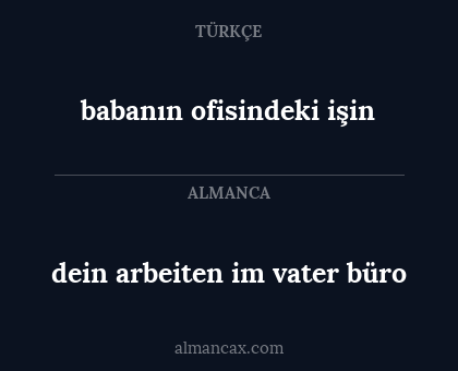 babanın ofisindeki işin - dein arbeiten im vater büro