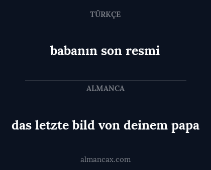 babanın son resmi - das letzte bild von deinem papa