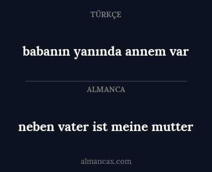 babanın yanında annem var - neben vater ist meine mutter