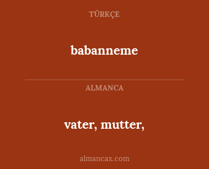 vater, mutter, - babanneme