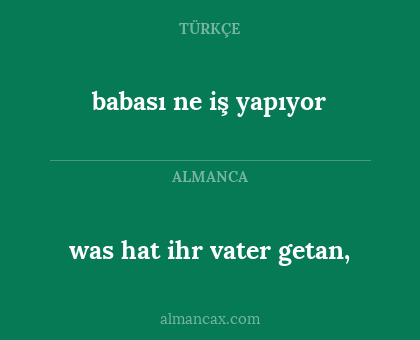 babası ne iş yapıyor - was hat ihr vater getan,