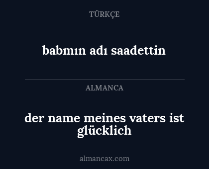 der name meines vaters ist glücklich - babmın adı saadettin