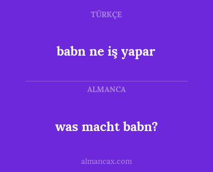 babn ne iş yapar - was macht babn?