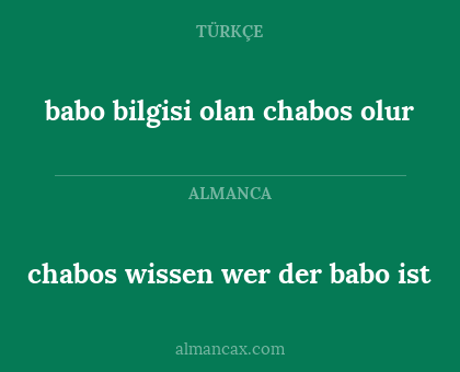 babo bilgisi olan chabos olur - chabos wissen wer der babo ist