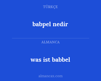 babpel nedir - was ist babbel