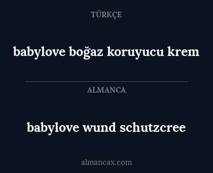 babylove boğaz koruyucu krem - babylove wund schutzcree