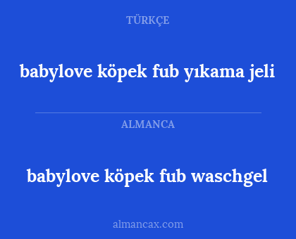 babylove köpek fub waschgel - babylove köpek fub yıkama jeli