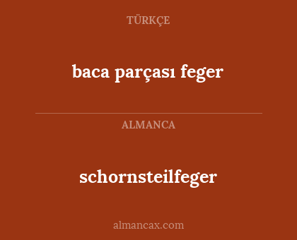 schornsteilfeger - baca parçası feger