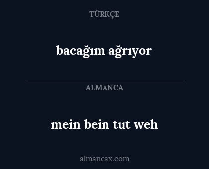bacağım ağrıyor - mein bein tut weh
