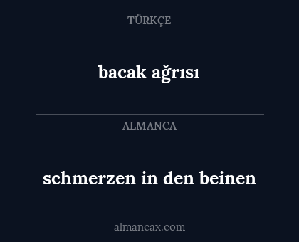bacak ağrısı - schmerzen in den beinen