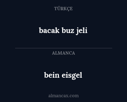 bein eisgel - bacak buz jeli