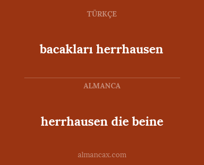 bacakları herrhausen - herrhausen die beine