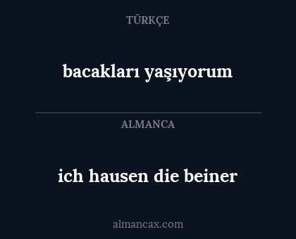 ich hausen die beiner - bacakları yaşıyorum